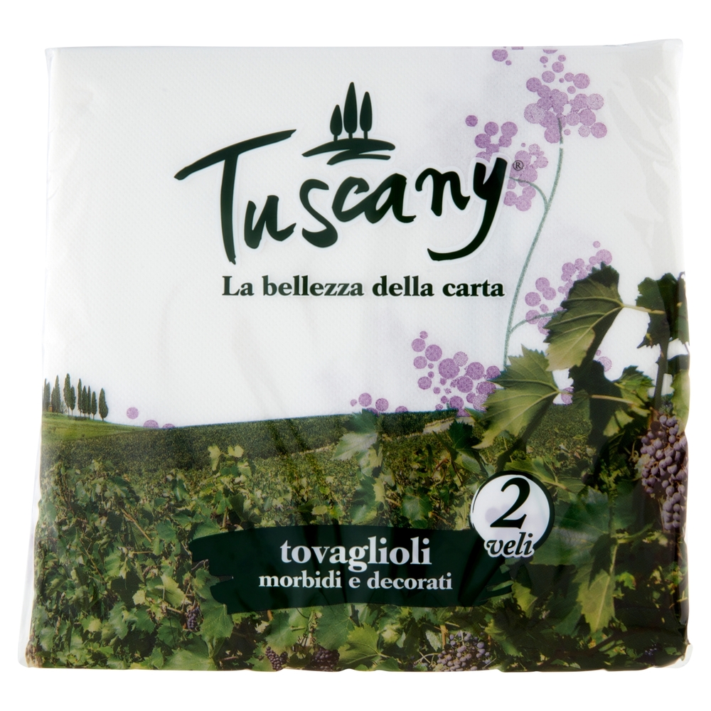 Tuscany tovaglioli morbidi e decorati 2 veli 40 pz